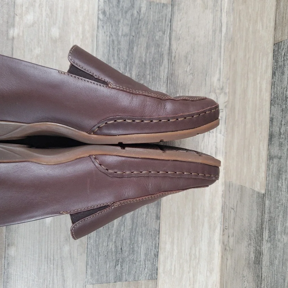 Mephisto Edlef Mens Loafer Sz 7 Moccasin Dark Brown Genuine Leather Slip-On Shoe